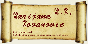 Marijana Kovanović vizit kartica